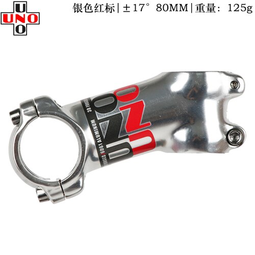 UNO Sliver Bike Stem Ultralight 7 17 35 Degree MTB Road Stem for Fork 28.6 31.8mm 60/70/80/90/100/110/120/130mm Mountain Bicycle: 17 degree 80mm