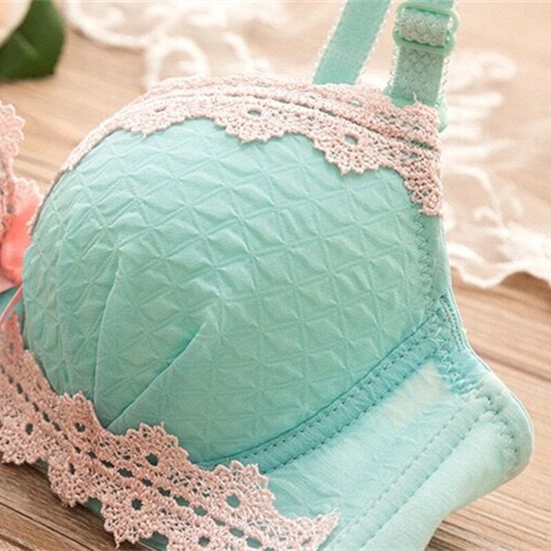 Set reggiseni e mutandine per ragazze adolescenti pizzo senza anello in acciaio Set reggiseno per ragazza, slip intimo per ragazza Sexy regolabile reggiseni siere 3/4 Cup