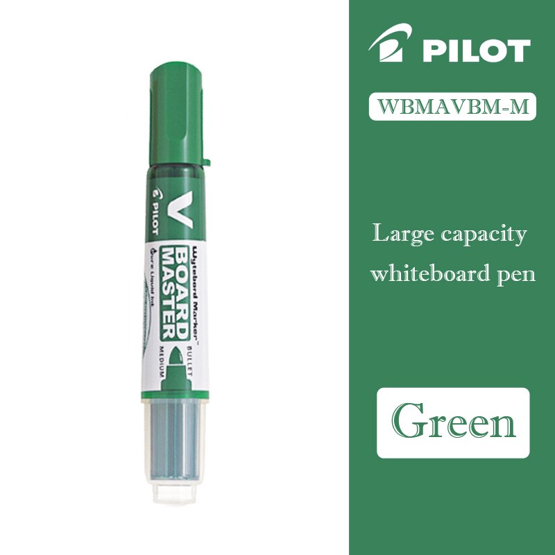 6 pieces of PILOT whiteboard pen round head large capacity ink WBMAVBM replaceable refill 6 color optional: Green