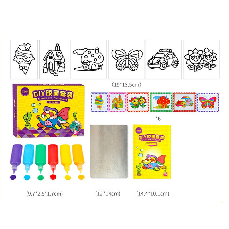Børn diy tegning legetøj tegneserielim tempera maleri til børnehave kunst håndværk baby legetøj barn fødselsdag legetøj til børn