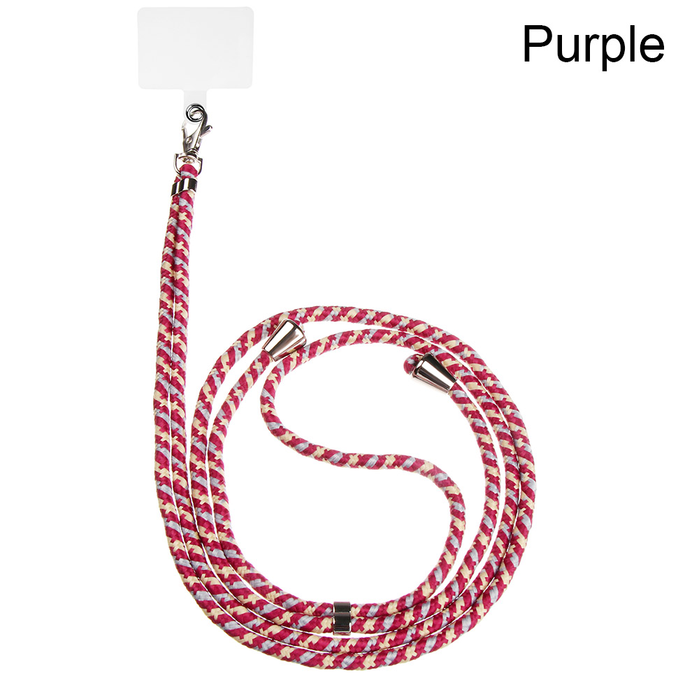 Universele Mobiele Telefoon Lanyards Met Verstelbare Afneembare Nylon Hals Crossbody Lanyard Met Transparante Duurzaam Pads: purple