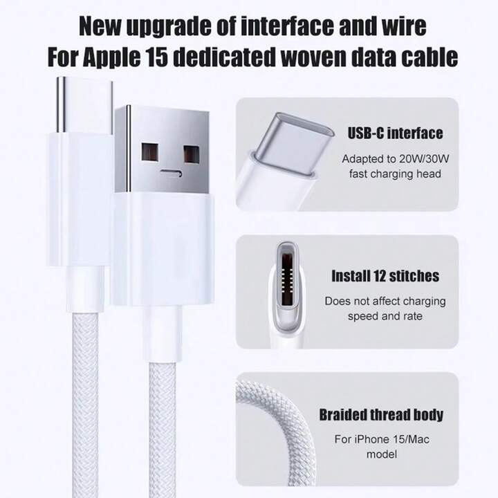 Deze carplay-datakabel (usb-a naar usb type-c) is compatibel met iphone 17, 16, 15/ pro/pro max/plus en ook met ipad.