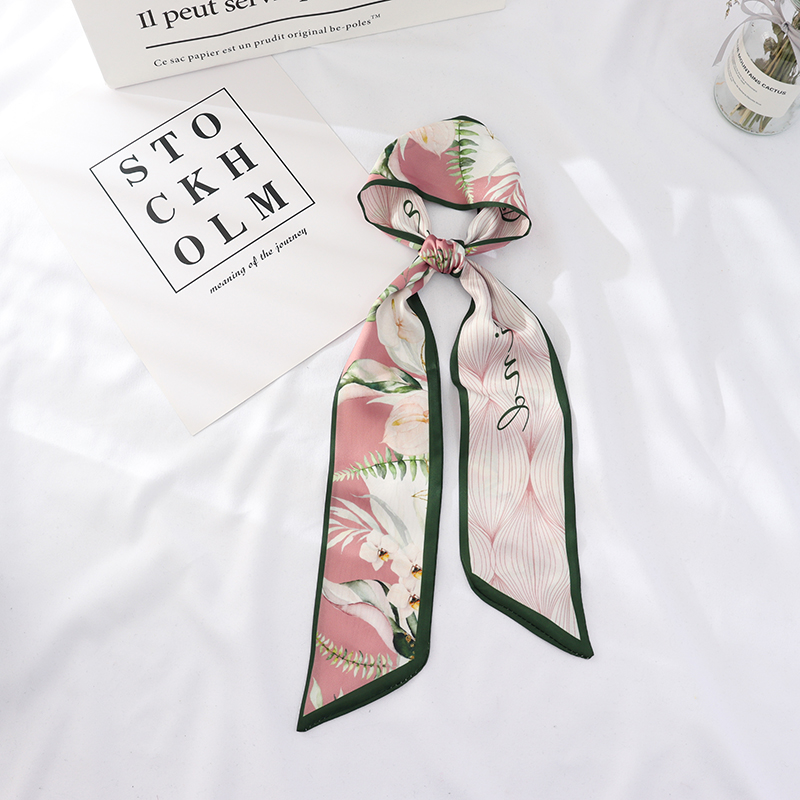 100Cm * 7Cm Zomer Lange Mode Vrouwelijke Kleine Sjaal Sjaals Vrouwelijke Bloemen Haar Lint Haarband Vrouwen Skinny Sjaal vrouwen: 7