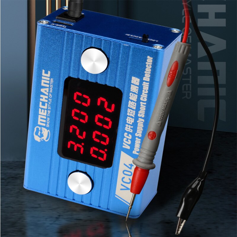 MECHANIC VC04 Short Circuit Detector 1.2V 1.8V 3.0V 3.8V Output Voltage 25A VCC Power Supply Phone Repair Shortkiller
