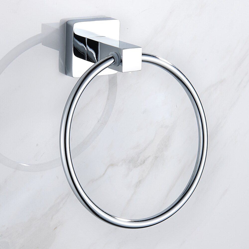 Everso vægmonteret rustfrit stål toilet håndklæde ring badehåndklædeholder badeværelse tilbehørbad hardware: Firkant