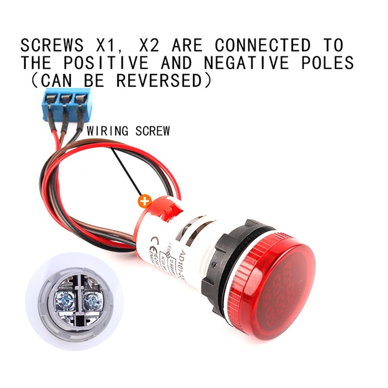 Mini compteur numérique Led rond carré 22MM 6 chiffres 0-999999 AC 220V-380V, compteur de Signal électronique