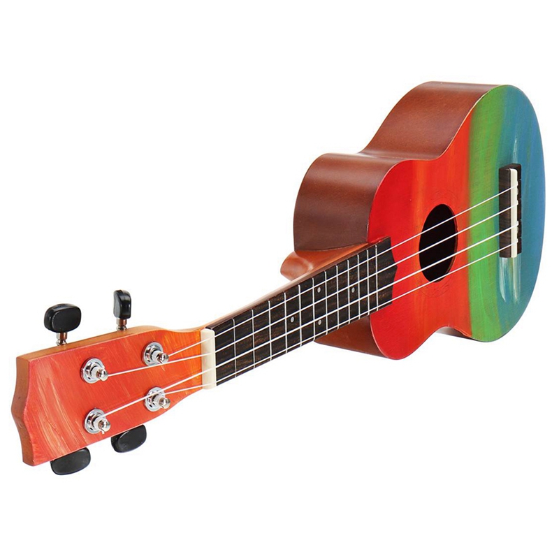 Ukulele Combo 21 Ukulele Black Soprano 4 Strings Uke Hawaii Bass Stringed Musical Instrument Set Kits+Tuner+String+Strap+Bag