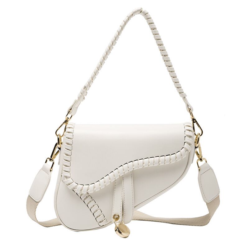 Luxe Zadeltas Voor Vrouwen Crossbody Schoudertas Handtassen En Portemonnees Mode Kleine Vrouwelijke Messenger Bags: WHITE