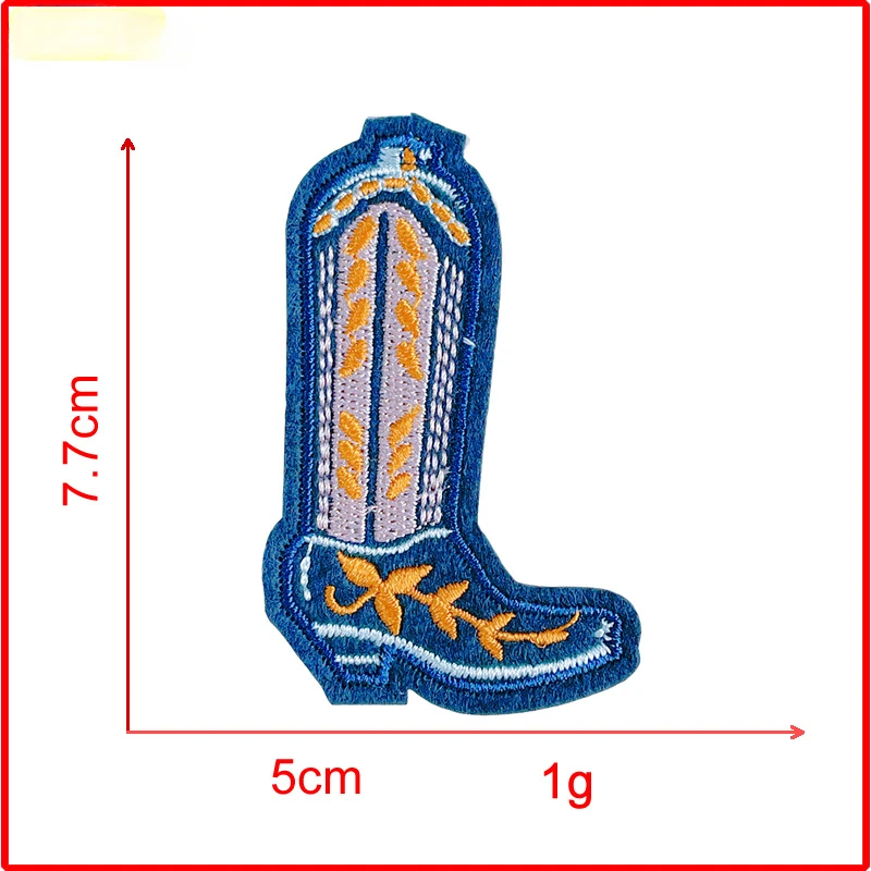 Boot Strijken Patch Embleem Kleding Jas Hoed Accessoires Badge Sticker Geborduurde Zon Cowboy Borduren Opstrijkpatches: Gun Metal