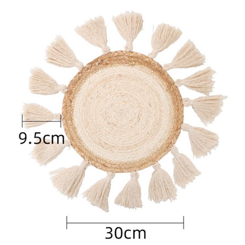 30Cm Macrame podstawki mata na kubki tkane dekoracje ścienne kosze ścienne wiszące małe Boho ściana artystyczny dom dekoracje