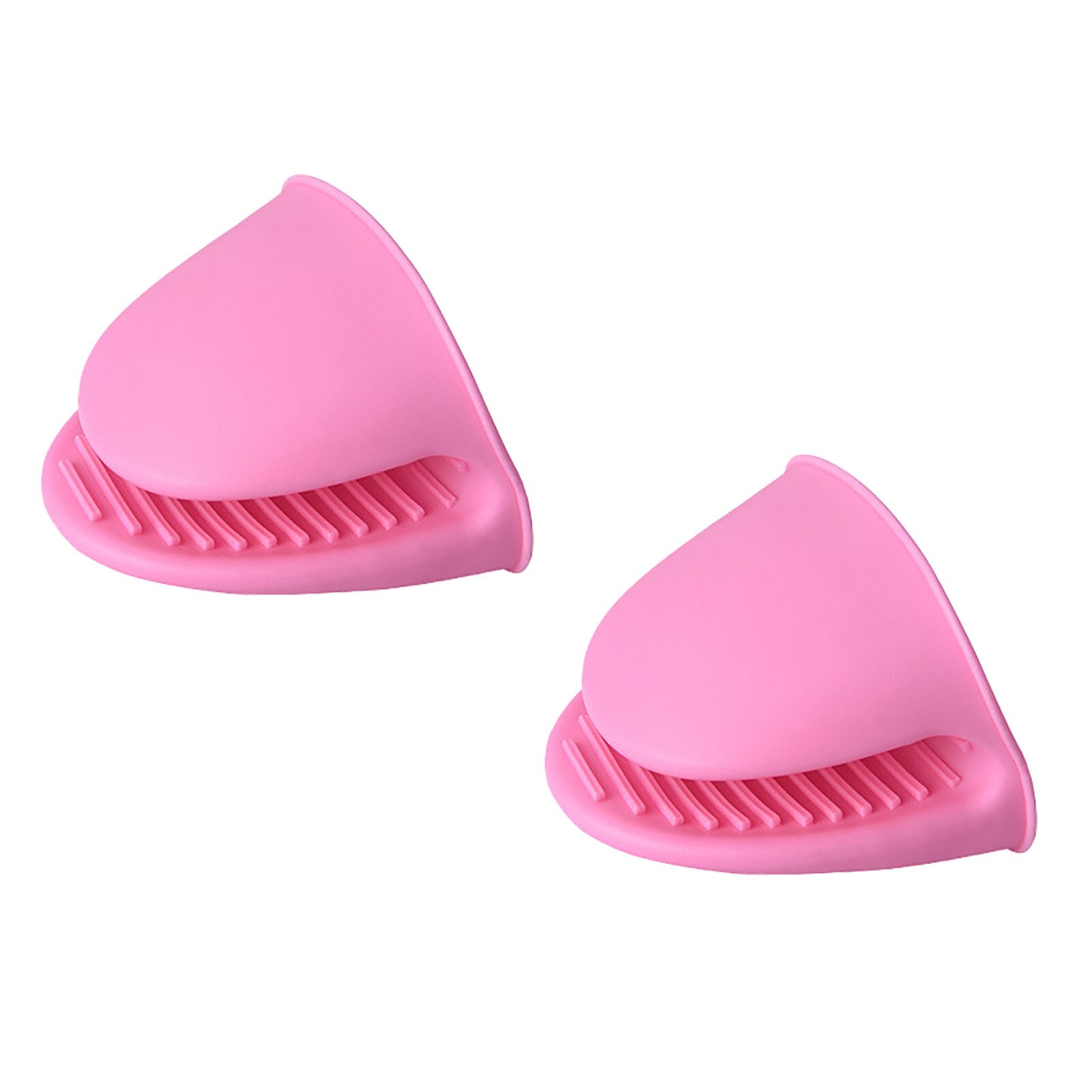 2pcs Small Kitchen Mittens Rubber Mitts Pinch Grip for Cooking and Baking Non-slip Gripper Pot Holder Kitchen Baking Tool#T2: Pink 