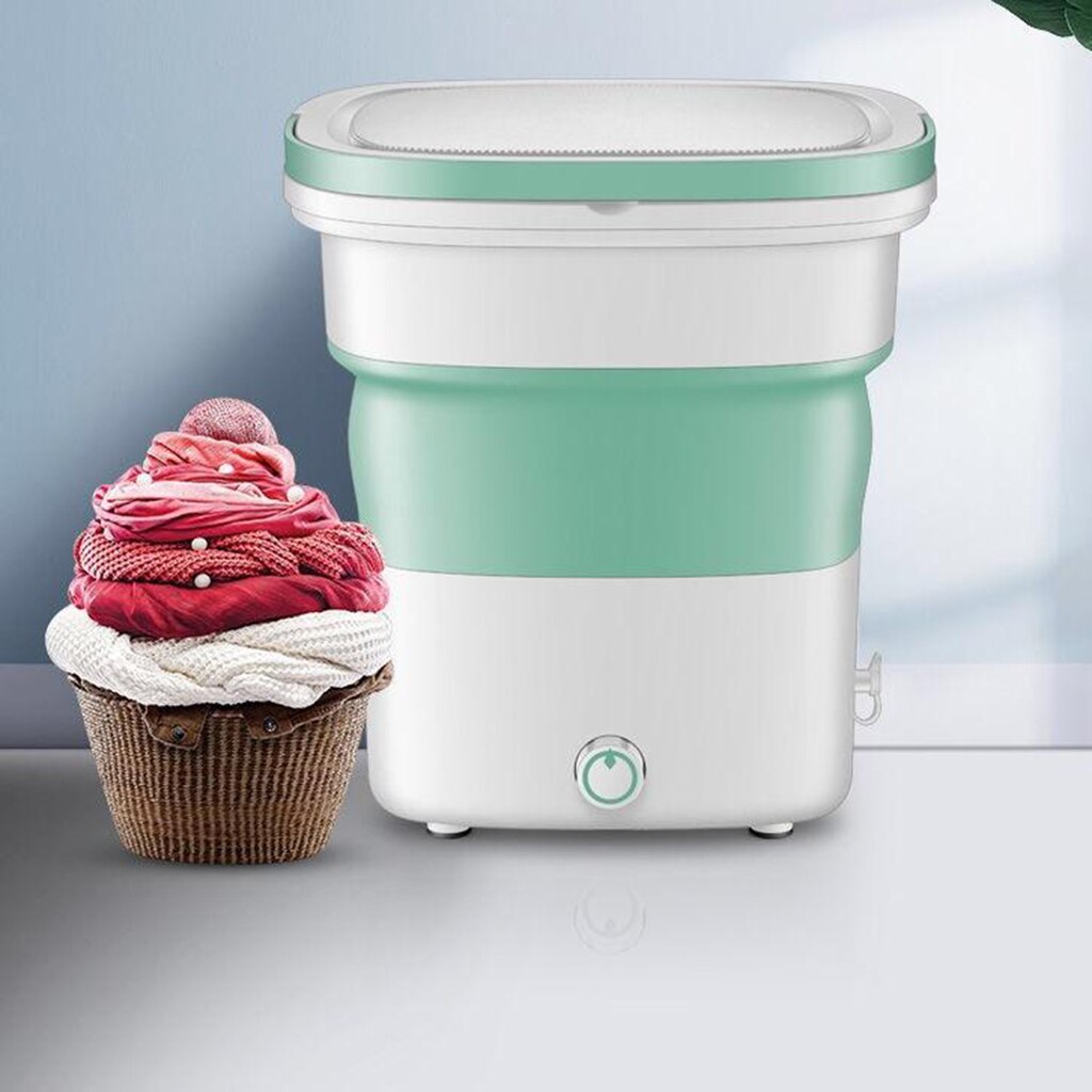 Travel Mini Folding Wash Machine Automatic for Home Apartment RV Motorhome Dorms Travel 135W, EU Plug