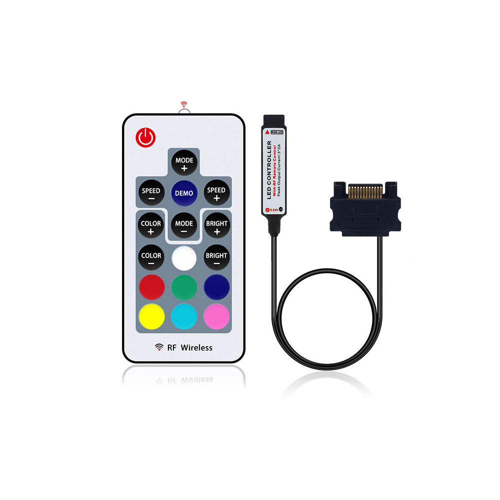 Sata LED Strip RGB SMD 5050 60 LEDs/m 50/100/150/200 CM met RF afstandsbediening voor PC Case IP20 12 V LED flexibele Strip licht: RF controller only