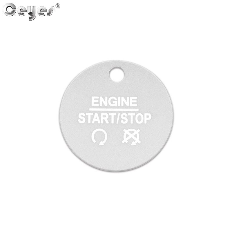 Ceyes Car Engine Start Stop Button Covers For Ford Explorer Focus Mustang Fiesta Ecosport Case Ring Circle Stickers Car Styling: Silver for Button