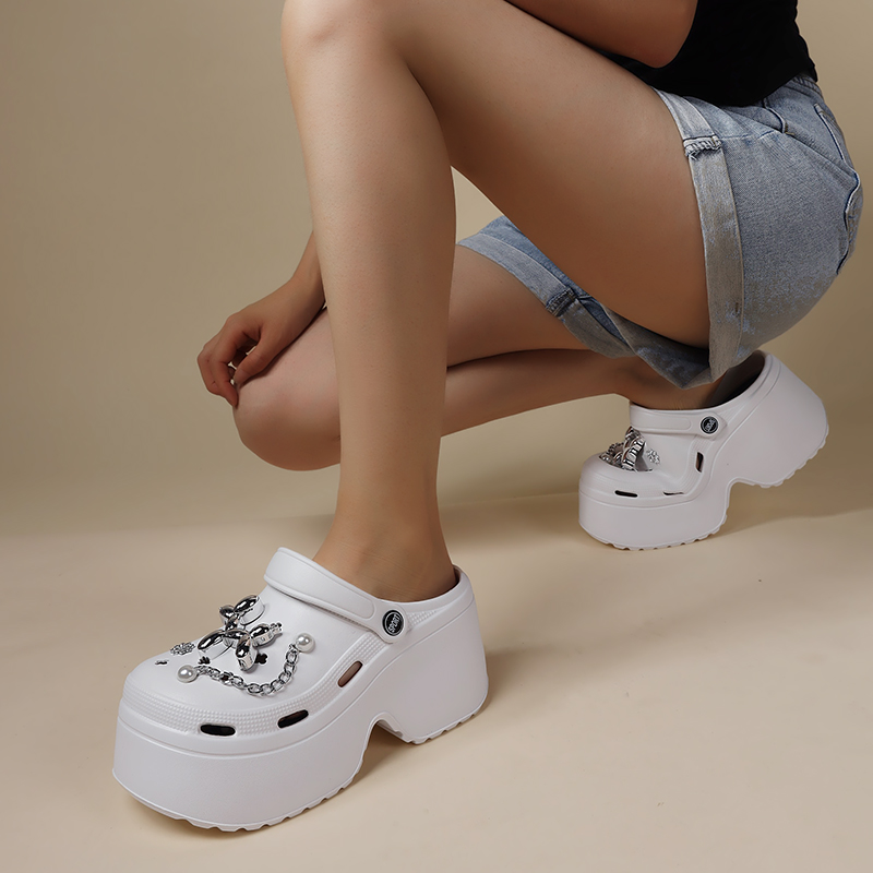 Vrouwen Diy Klompen Klompen Sandalen Zomer 2024 Slip Op Wedge Platform Sandalen Vrouw Modeketen Dikke Zool Tuin Schoenen Dames