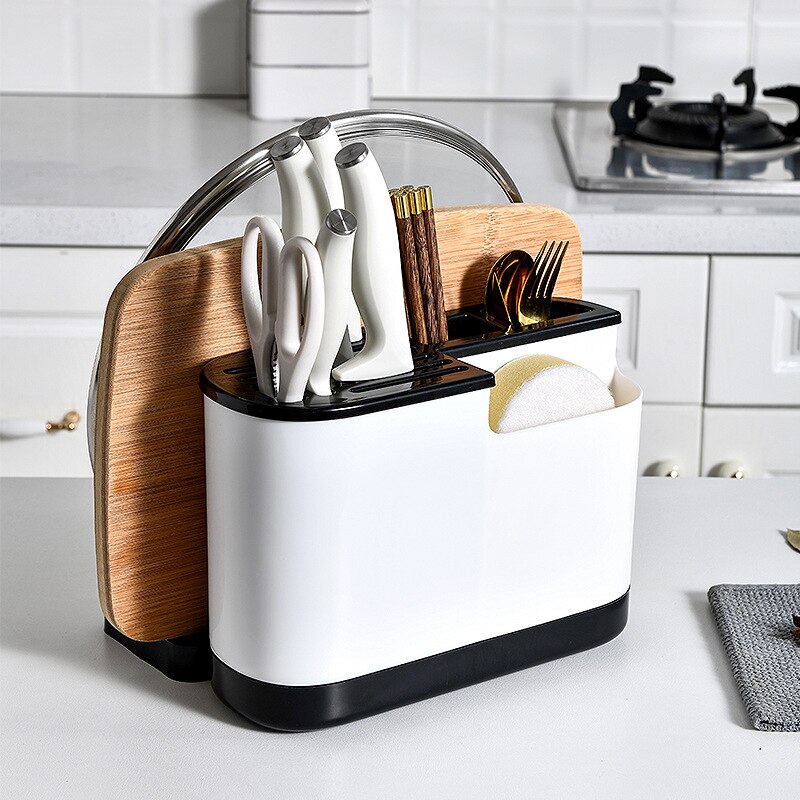 Multifunctional Knife Holder Organizer Knife Fork Spoon Stand Cutting Board Tableware Cutlery Storage Kitchen Knives Accessories