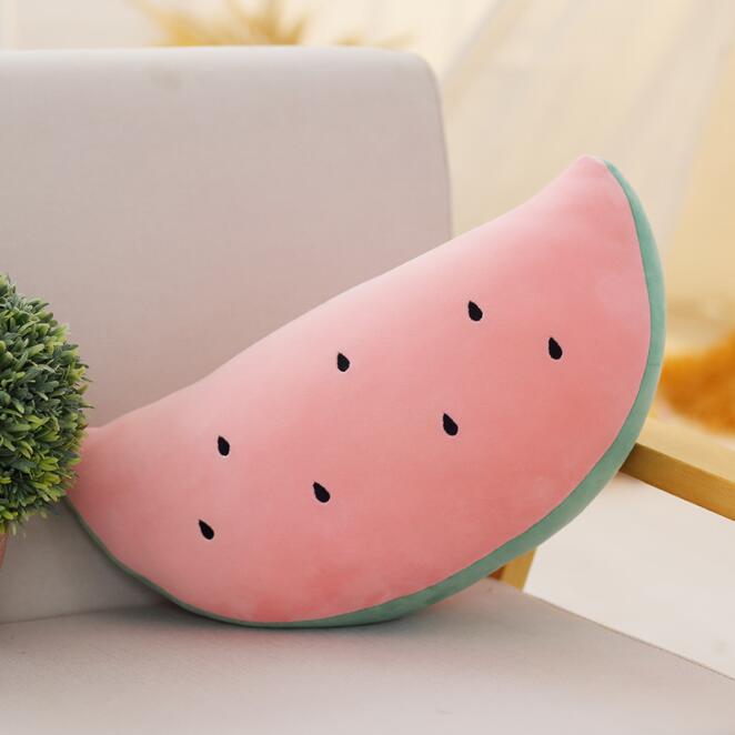 52cm Fruits Plush Plant Toys Pineapple Cartoon Cute Stuffed Doll Banana Carrot Cushion Anti Stress Cushion Pillow Home Decorate: watermelon