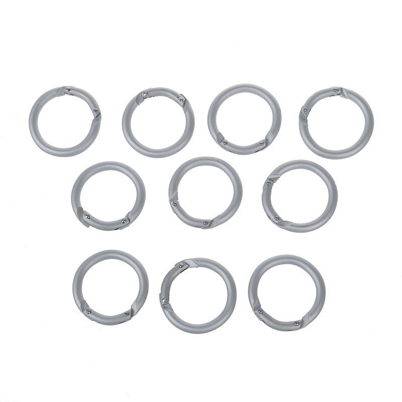! 10 Silver Round Carabiner Camp Spring Snap Clip Hook Keychain Keyring Climbing: Default Title