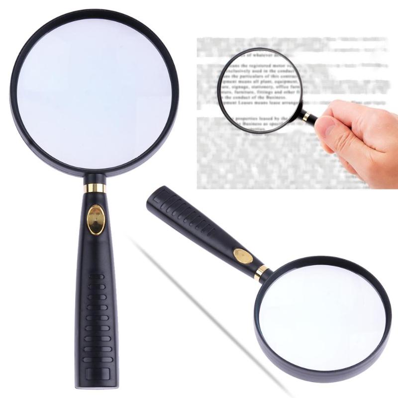 1pcs 90 mm 10X Frame Handheld Magnifying Glass Optical Glass Lens Wood Handle Magnifier For Reading Map Newspaper Jewelry Loupe