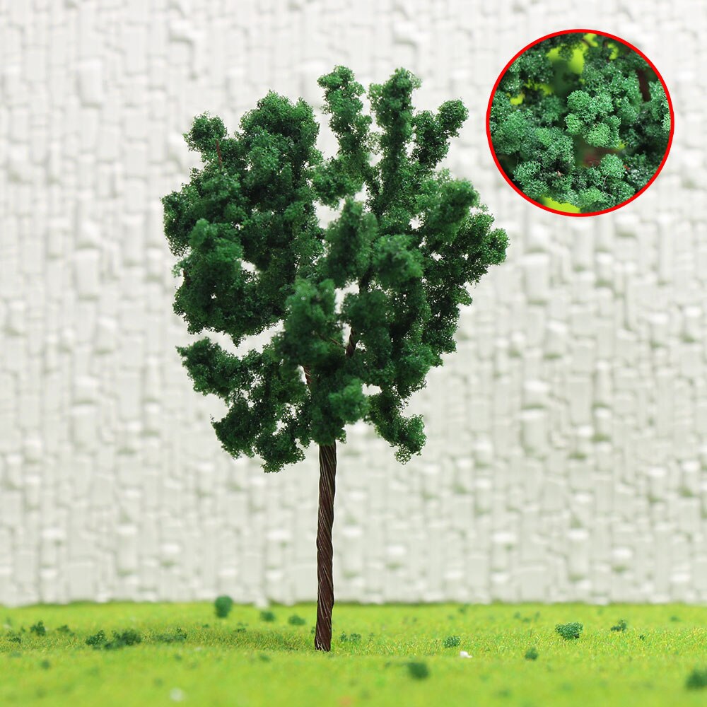 D7040 20pcs HO Scale Train Layout Set Model Trees Deep Green 6.5cm 1:87 Iron Wire Trees