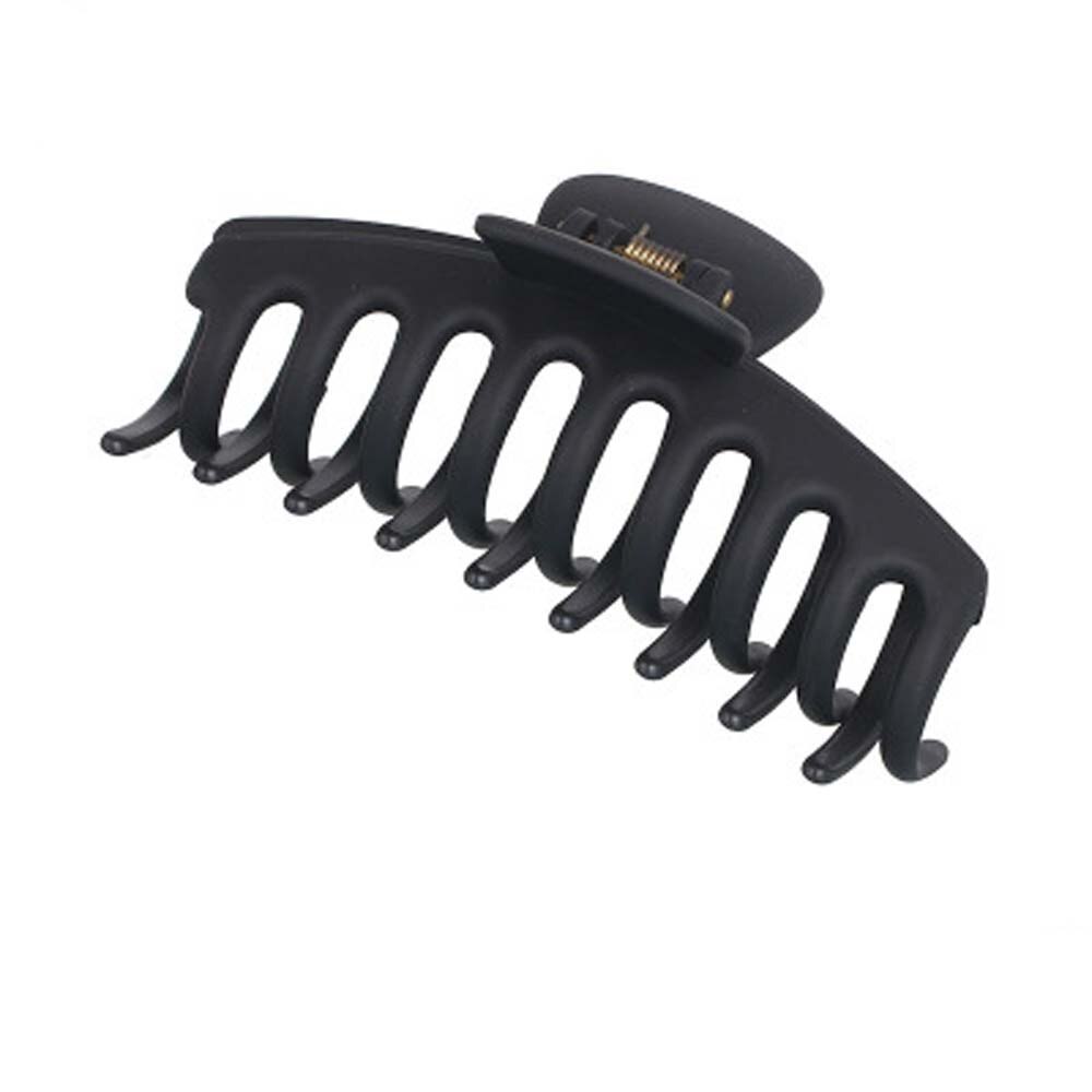 Klauw Clip Voor Vrouwen Stoere Zwarte Plastic Haar Klauw Grote Size Haar Klemmen Klauw Clip Krab Voor Haar accessoires: Black