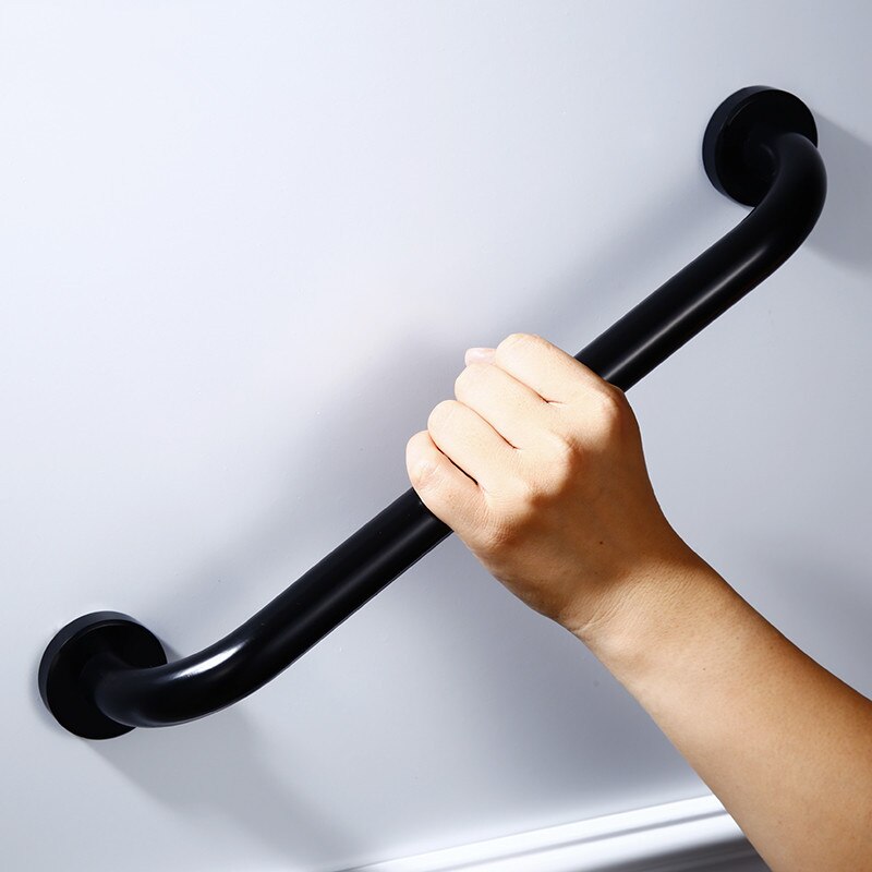 Aluminium-Handlauf-Set 90 Cm – Schwarz Pulverbeschichtet, Inkl. Halterungen, Für Innen & Außen