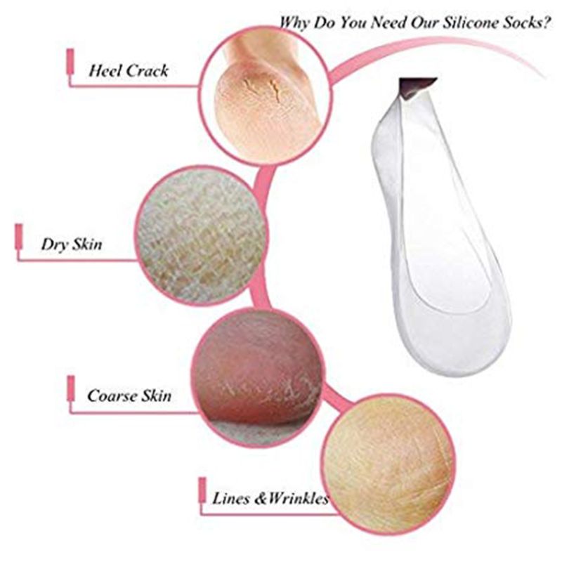 1 paire Silicone bateau chaussettes hommes femmes pied Anti-fissuration hydratant chaussette de protection