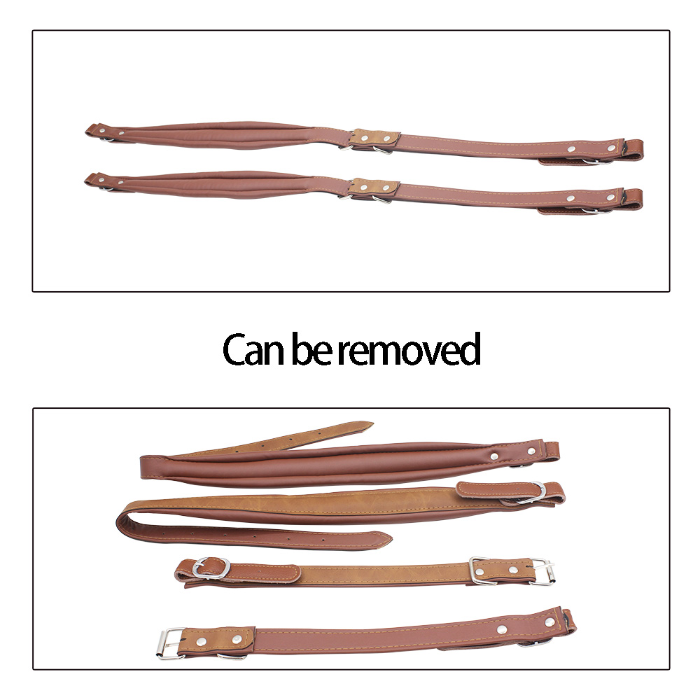 Lade brun justerbare stropper til læder skulderstropper sele 16-120 bas behagelige harmonika-læder-skulderstropper