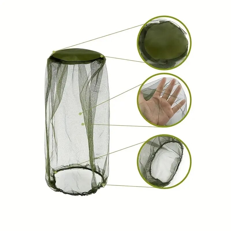 Filets extérieurs de maille de tête de moustique, chapeau de jardinage chapeau anti-insectes pour la pêche de Camping de randonnée