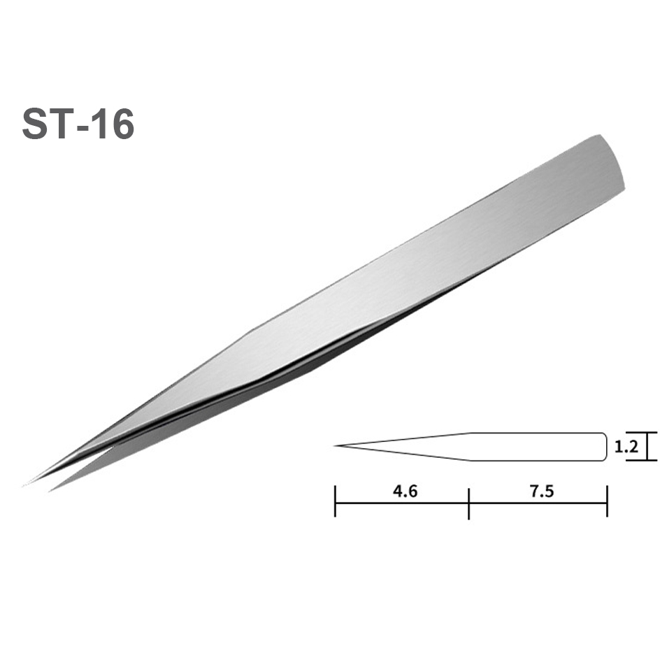 1pc Watch repair tool stainless steel straight curved tweezer watchmaker detail repair tools for mechanical quartz: Yellow