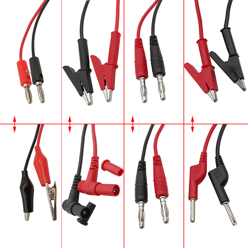1 Stuks Universele Multimeter Meetsnoeren 4 Mm Banaanstekker Naar Alligator Clips/4 Mm Banaanstekker/Test haak/Sonde Naald-Tip Draad Kabel