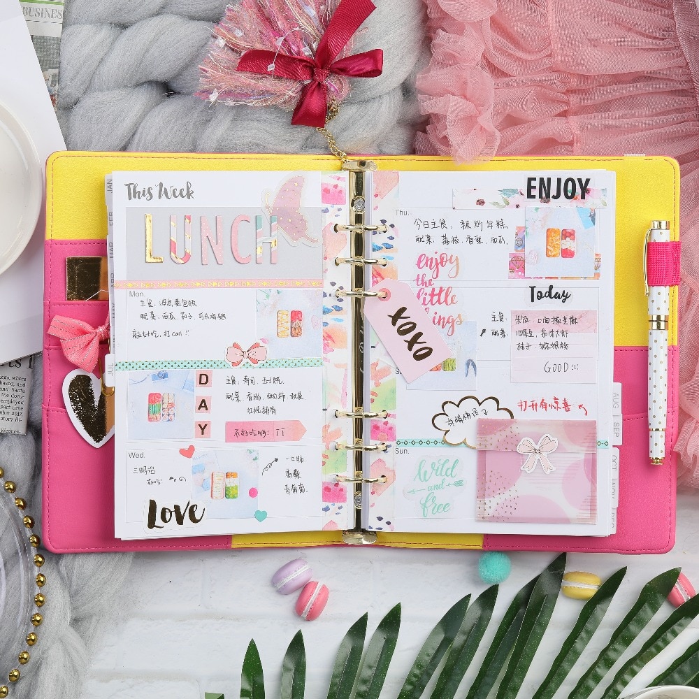 KLJUYP 8 stks Hello Liefde Stickers voor Scrapbooking Gelukkig Planner/Card Making/Journaling Project