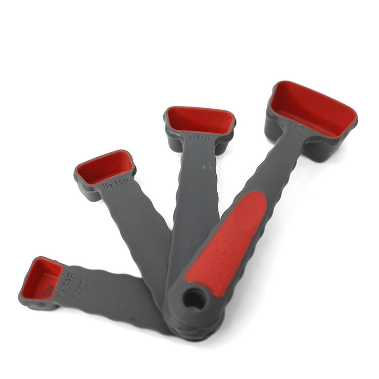 Juego de 4 tazas medidoras de silicona, cucharas medidoras plegables, herramienta de cocina, pastel, helado, plegable, herramientas para hornear y cocinar