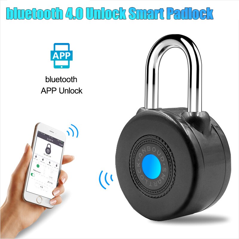 Dørlås sikkerhet bærbar smart vanntett nøkkelløs lås app kontroll bluetooth låse opp smart hengelås tyverisikring