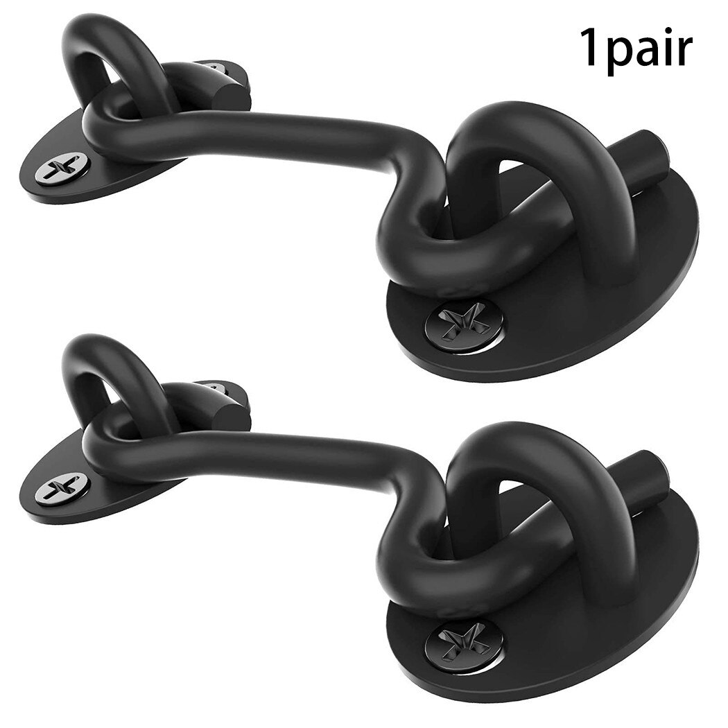 2Pcs 4 Inch Barn Door Latch 304 Stainless Steel With Rust-resistant Black Coating Cabin Hook Eye Latch Gate Door Swivel