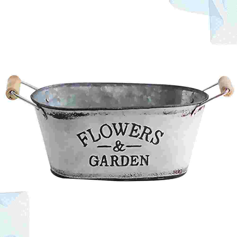 Jahrgang Eisen Eimer Sukkulenten Blumentopf Kreative Dekorative Eimer Europäischen Stil Eimer Silber
