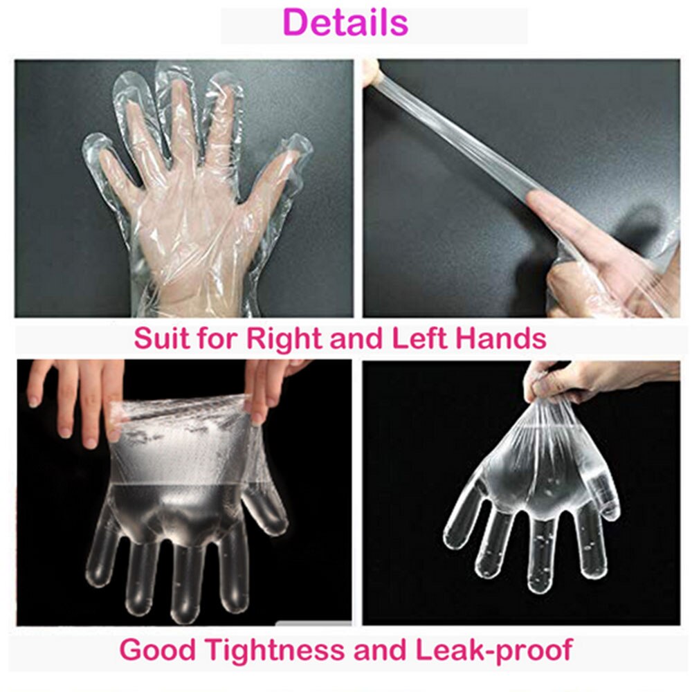 Lot de 500/1000 gants en plastique de qualité alimentaire, jetables et écologiques, pour cuisine, restaurant, restauration, hygiène, nettoyage