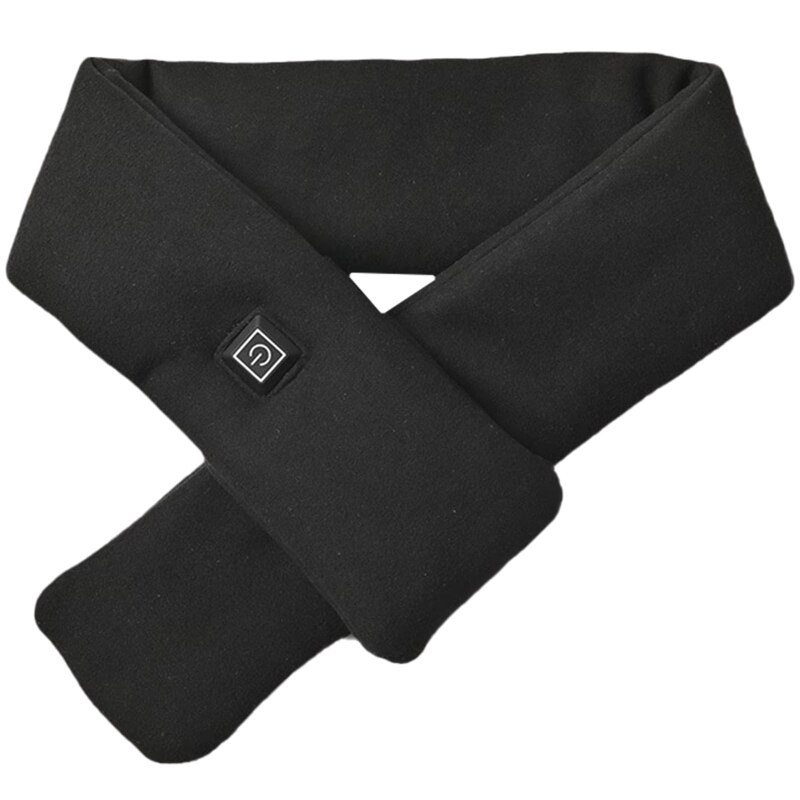 3 Temperature Level Heated Scarf, Unisex Warm Windproof Heating Scarf for Skiing: Black