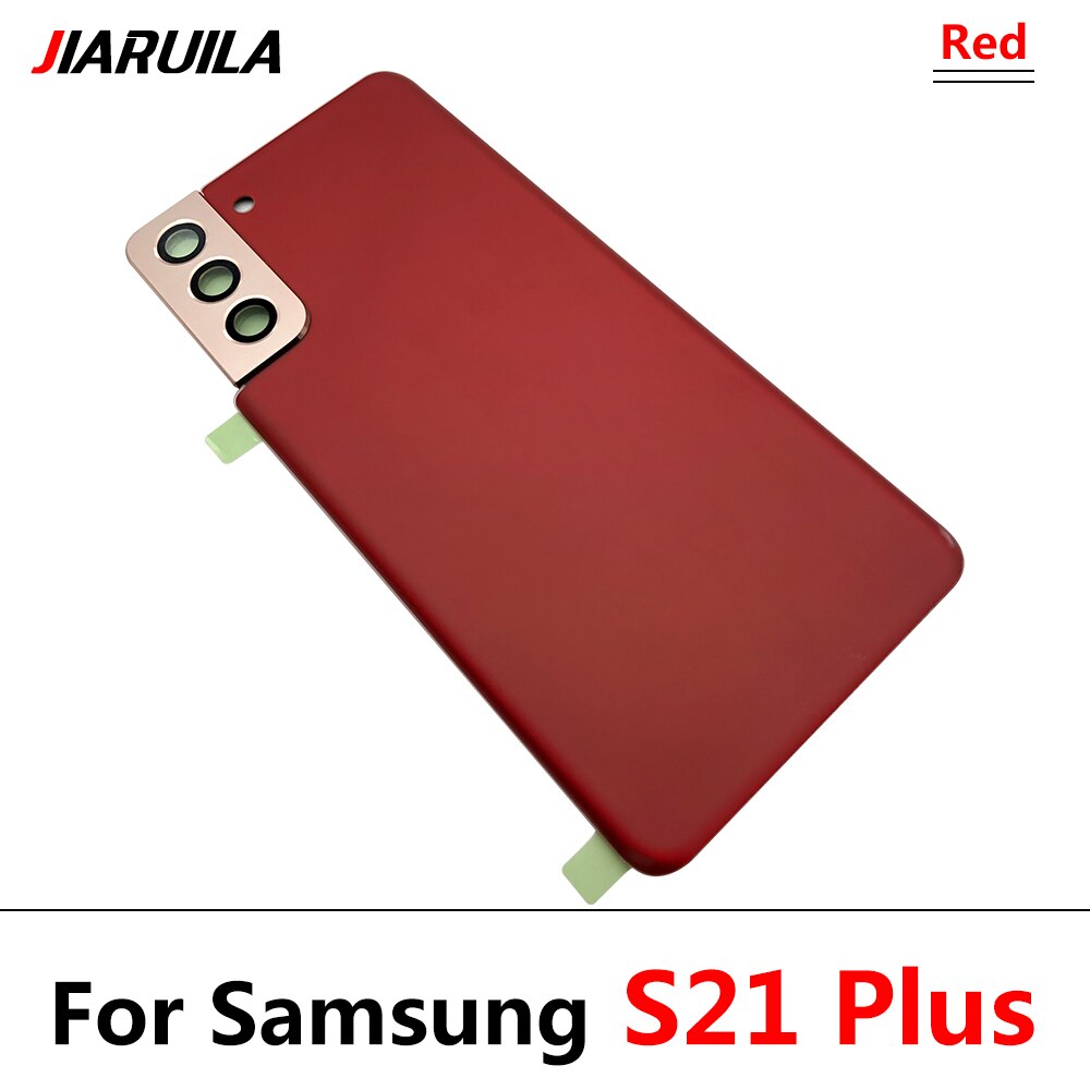 Terug Glas Vervanging Voor Samsung S21 Ultra Batterij Cover Achterdeur Behuizing Case Met Lijm Sticker Voor Samsung S21 Plus: S21 Plus Red