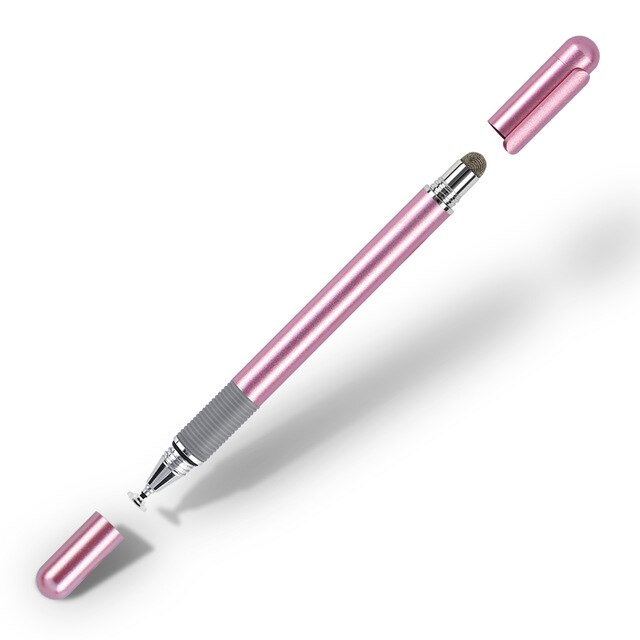 Universal 2 in 1 stylus penna ritplatta pennor kapacitiv skärm pekpenna för android mobiltelefon smart penna tillbehör: Rosa penna
