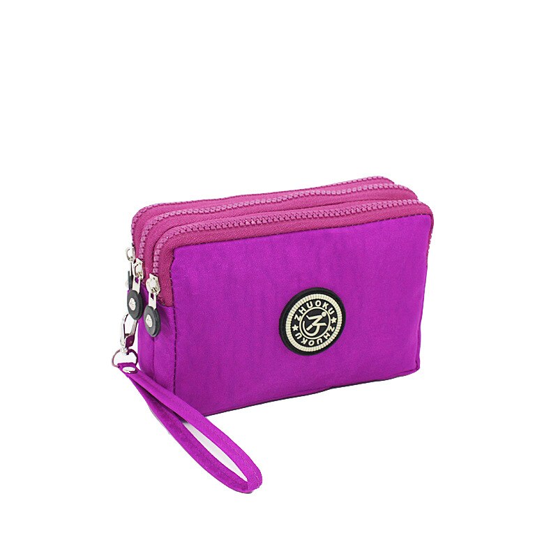 Portemonnee dames portemonnees dames nylon tassen id-kaarthouders dames portemonnee handtassen clutches: Paars 01
