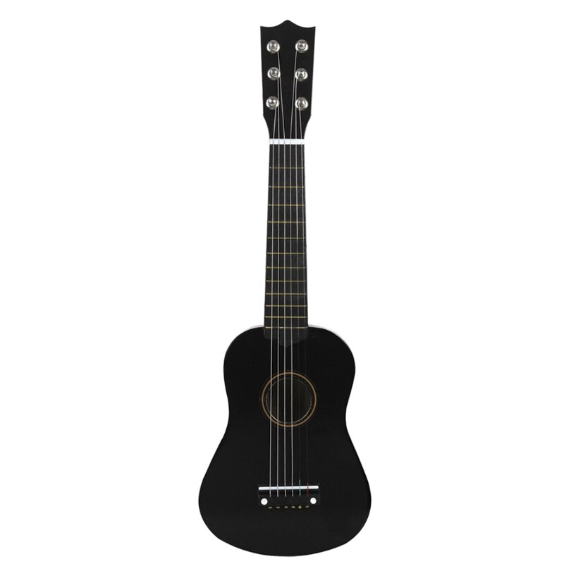 21 Inch 6 String Basswood Acoustic Guitar Small Guitar For Beginners Practice Kids Practical Playing Musical Instruments: black