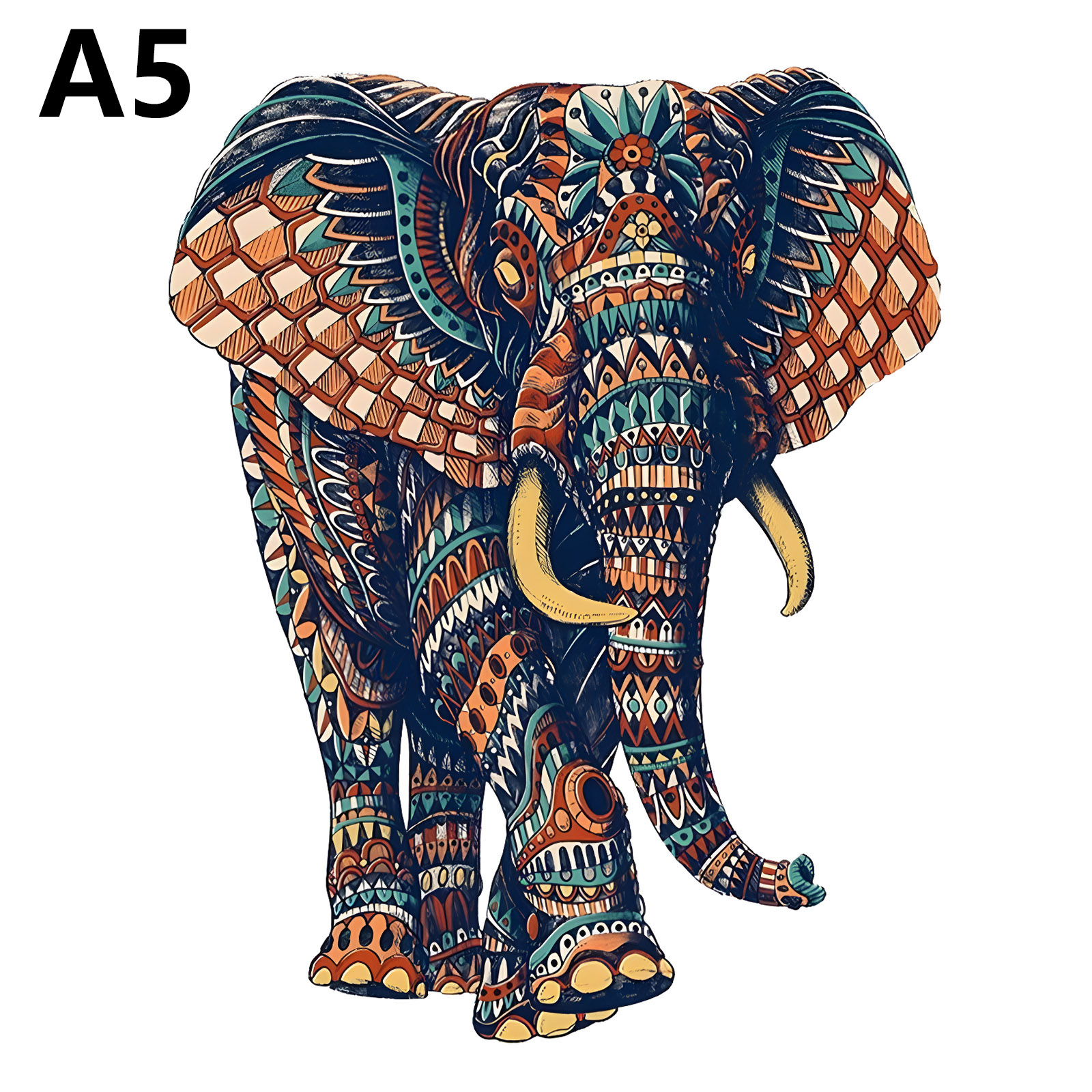 Unique Elephant Wooden Puzzle, Adult Stress Relief Toys, Irregular Animal Shapes, Birthday: green