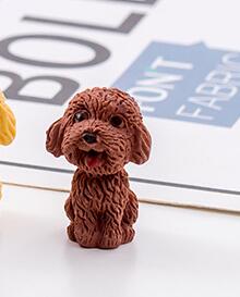 Nette Karikatur Teddy hund bleistift radiergummi Kreative Teddy Hund Schüler Bleistift Schreiben Zeichnung Korrektur Radiergummi Art Bleistift kappe: Burgunder