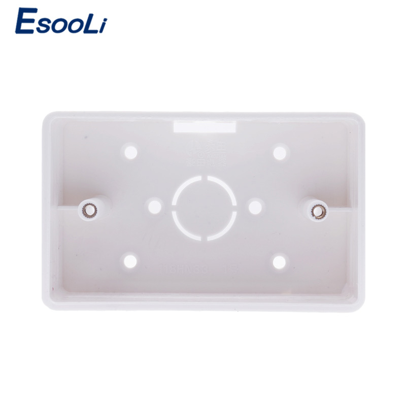 Esooli Externe Montage Doos 117mm * 72mm * 33mm voor 118*72mm Touch Schakelaar en USB Socket Voor Elke Positie van Muur Oppervlak