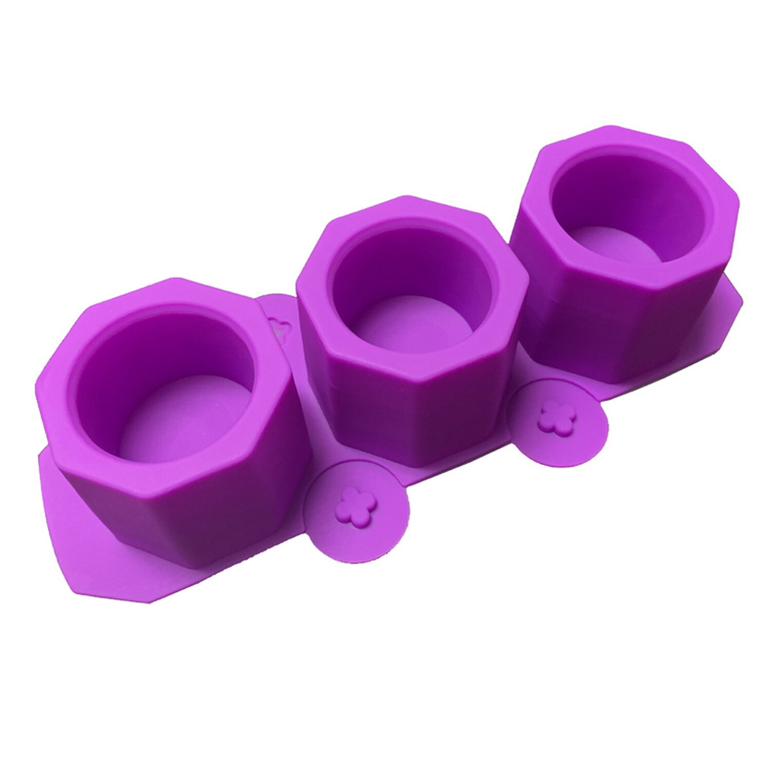 3-Slot Silicone Molds Succulent Plant Flower Pot Moulds for Making Candy Clay Candle Holder DIY Concrete Ceramic Crafts: Purple