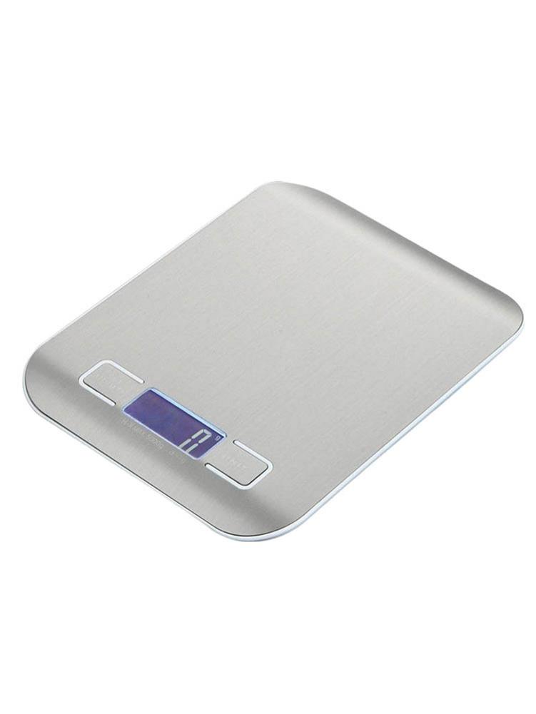 Silver Electronic Kitchen Scales Electronic Cooking Scale Stainless Steel With LCD Display Food Scale For Home And Kitchen