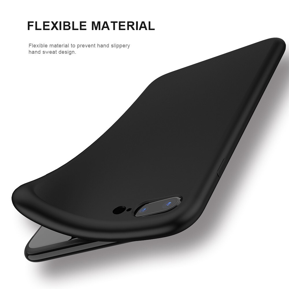 Anti-shock fleksibel mat metallisk oliemaling gummi ensfarvet tpu beskyttende telefon bagcover til iphone 7 8 plus  x 8+