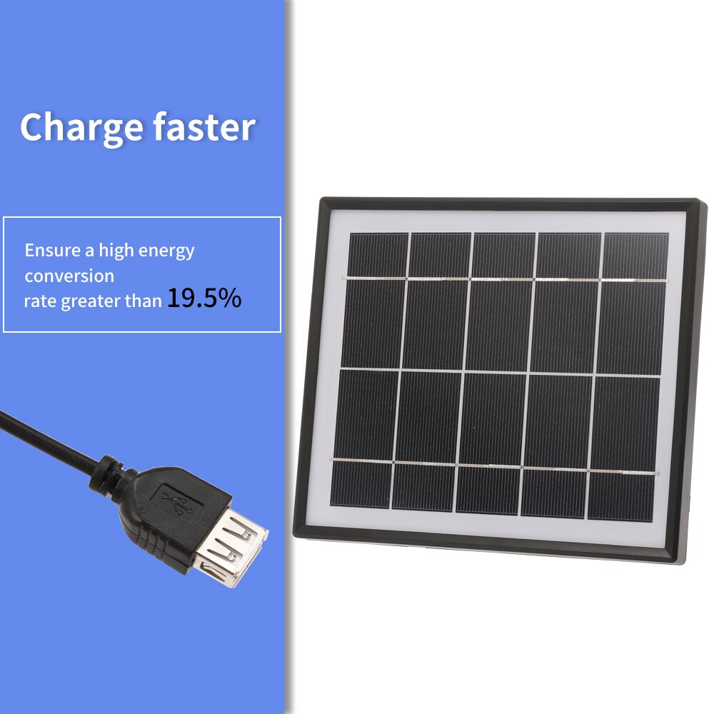 Draagbare Monokristallijn Silicium Zonnepaneel 5 W Solar Battery Charger Met 3 M Kabel USB Uitgang voor Mobiele Telefoons Power station