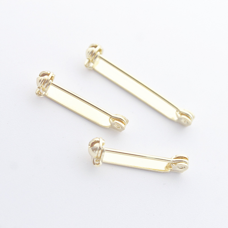 10pcs gold color Brooch Base Pins Blank Safety Lock Brooch Pin Base For DIY Jewelry Making Clothing Findings